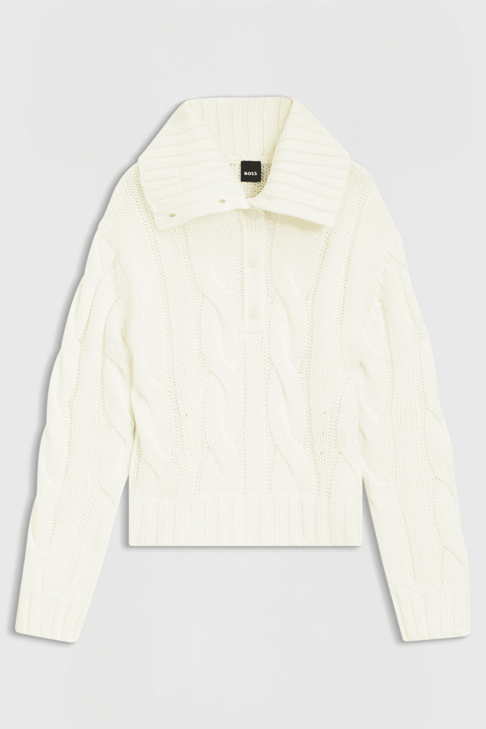 Boss Equestrian Eve Heavy Knit Troyer Dames Soft Cream