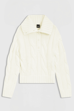 Boss Equestrian Eve Heavy Knit Troyer Dames Soft Cream
