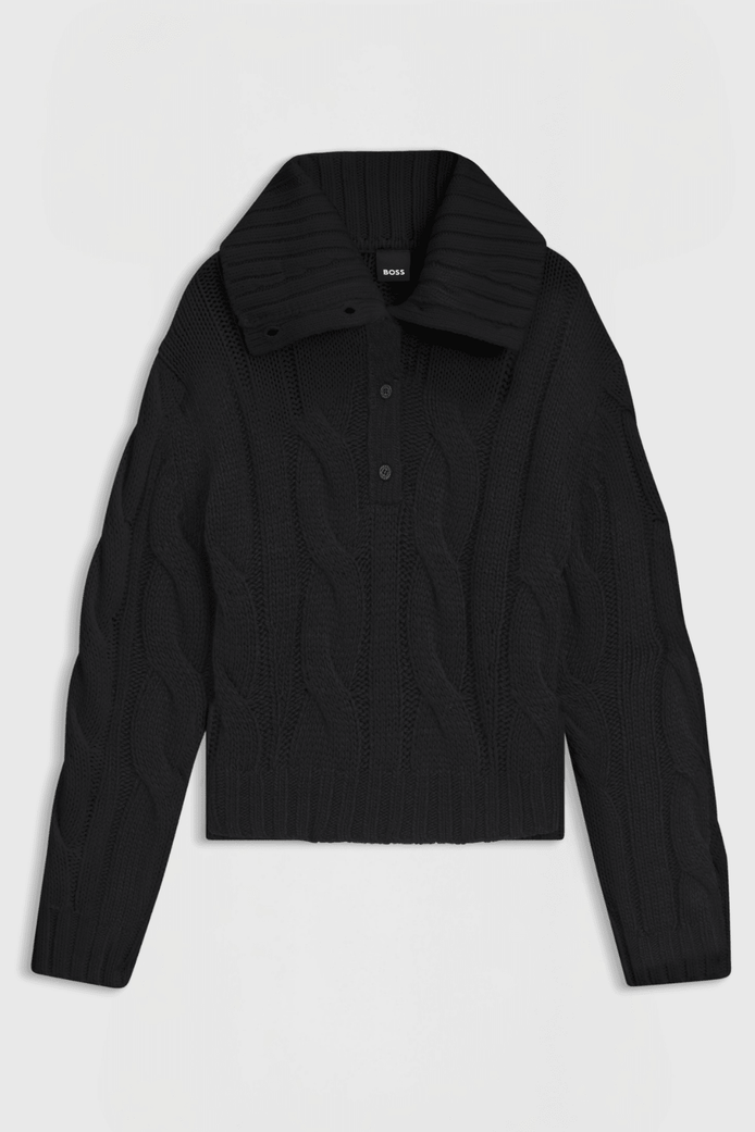 Boss Equestrian Eve Heavy Knit Troyer Dames Zwart