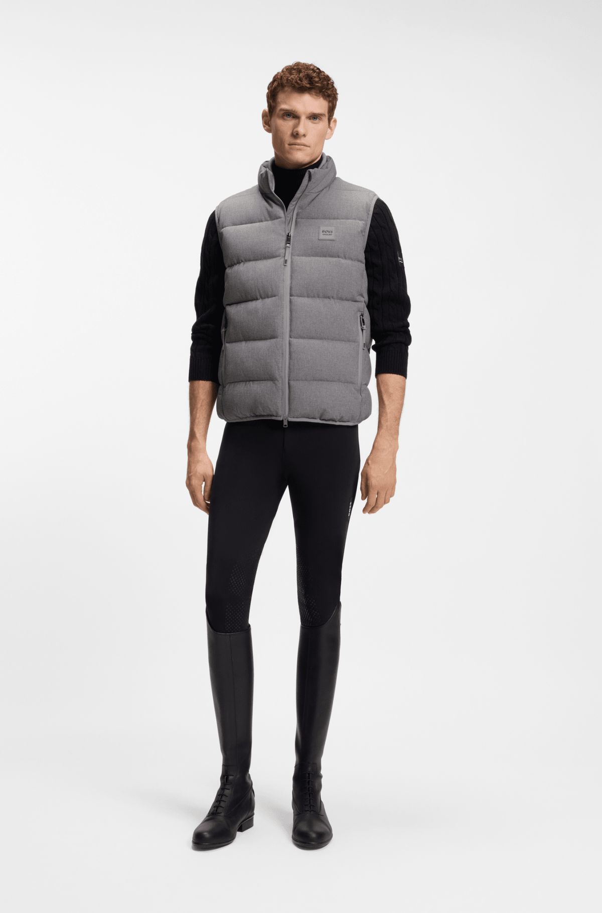 Boss Equestrian Jacob Puffer Bodywarmer Heren Grijs