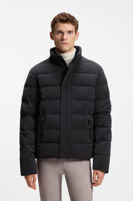 Boss Equestrian Jamie Puffer Velvet Jas Heren - Zwart