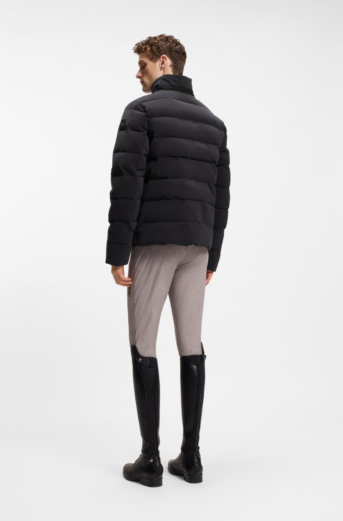 Boss Equestrian Jamie Puffer Velvet Jas Heren - Zwart