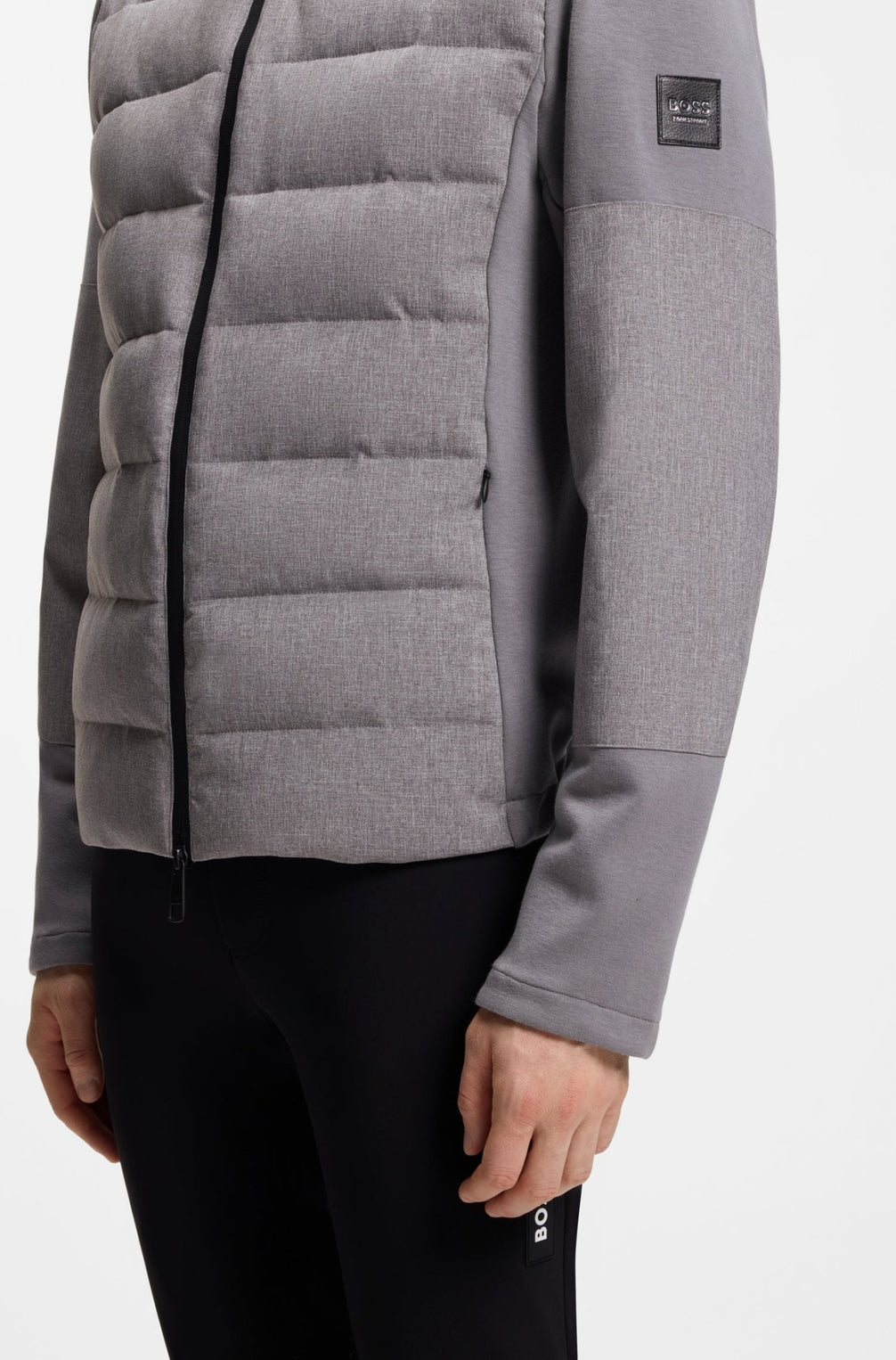 Boss Equestrian Jeff Hybrid Puffer Jas Heren Grijs