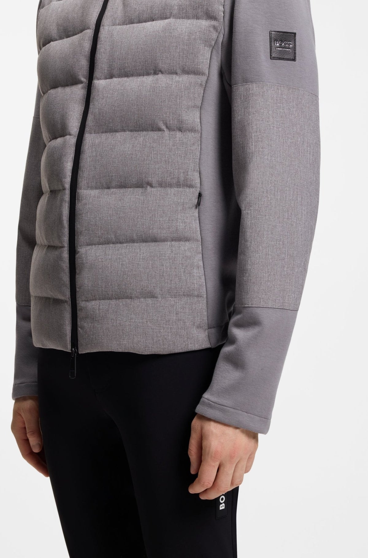 Boss Equestrian Jeff Hybrid Puffer Jas Heren Grijs
