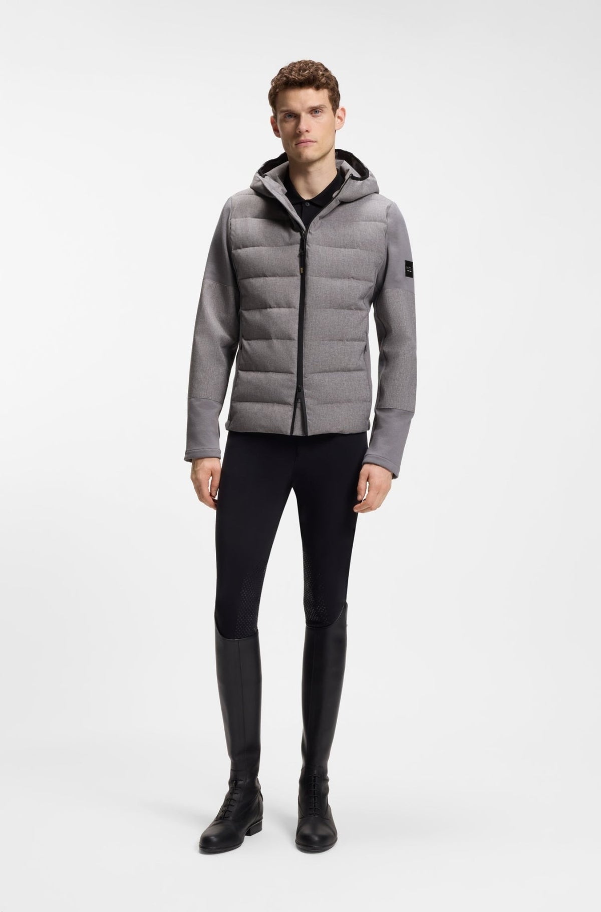 Boss Equestrian Jeff Hybrid Puffer Jas Heren Grijs