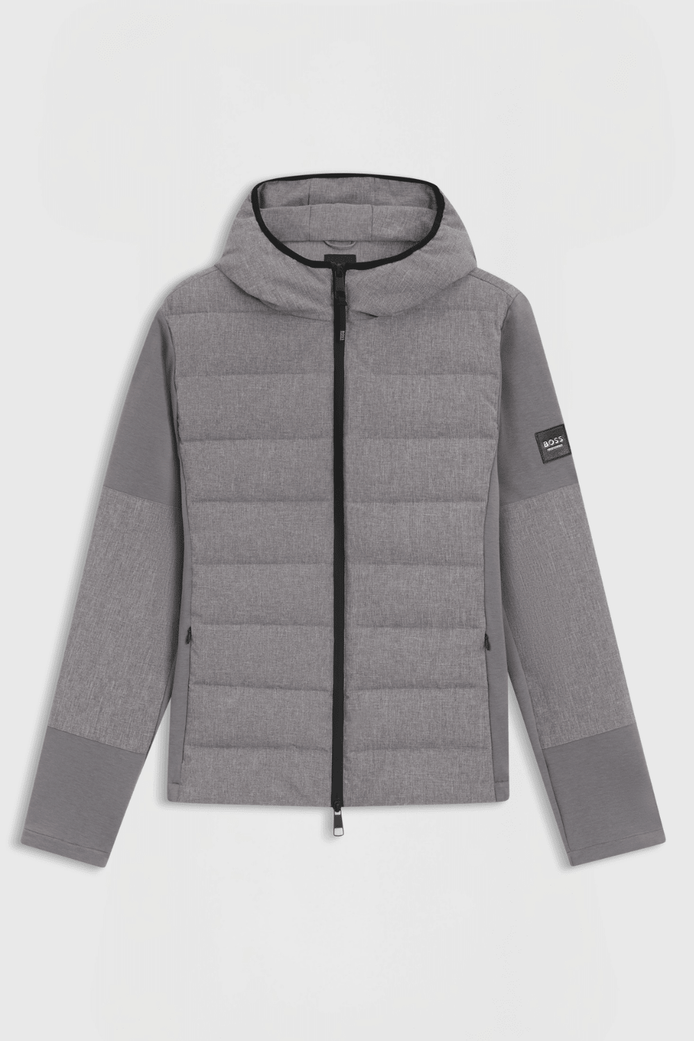Boss Equestrian Jeff Hybrid Puffer Jas Heren Grijs