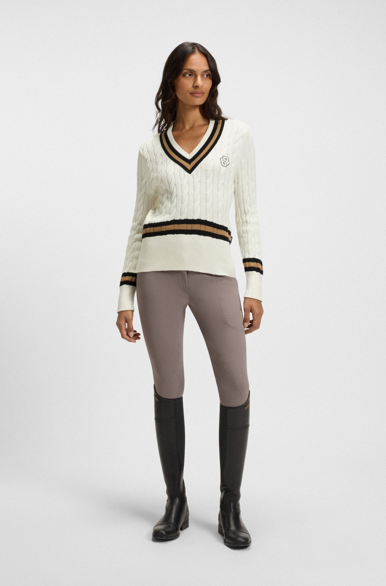 Boss Equestrian Paula Knitwear Jumper Cable Dames Dames Truien & Sweaters - Maddelin Equestrian Boss Equestrian