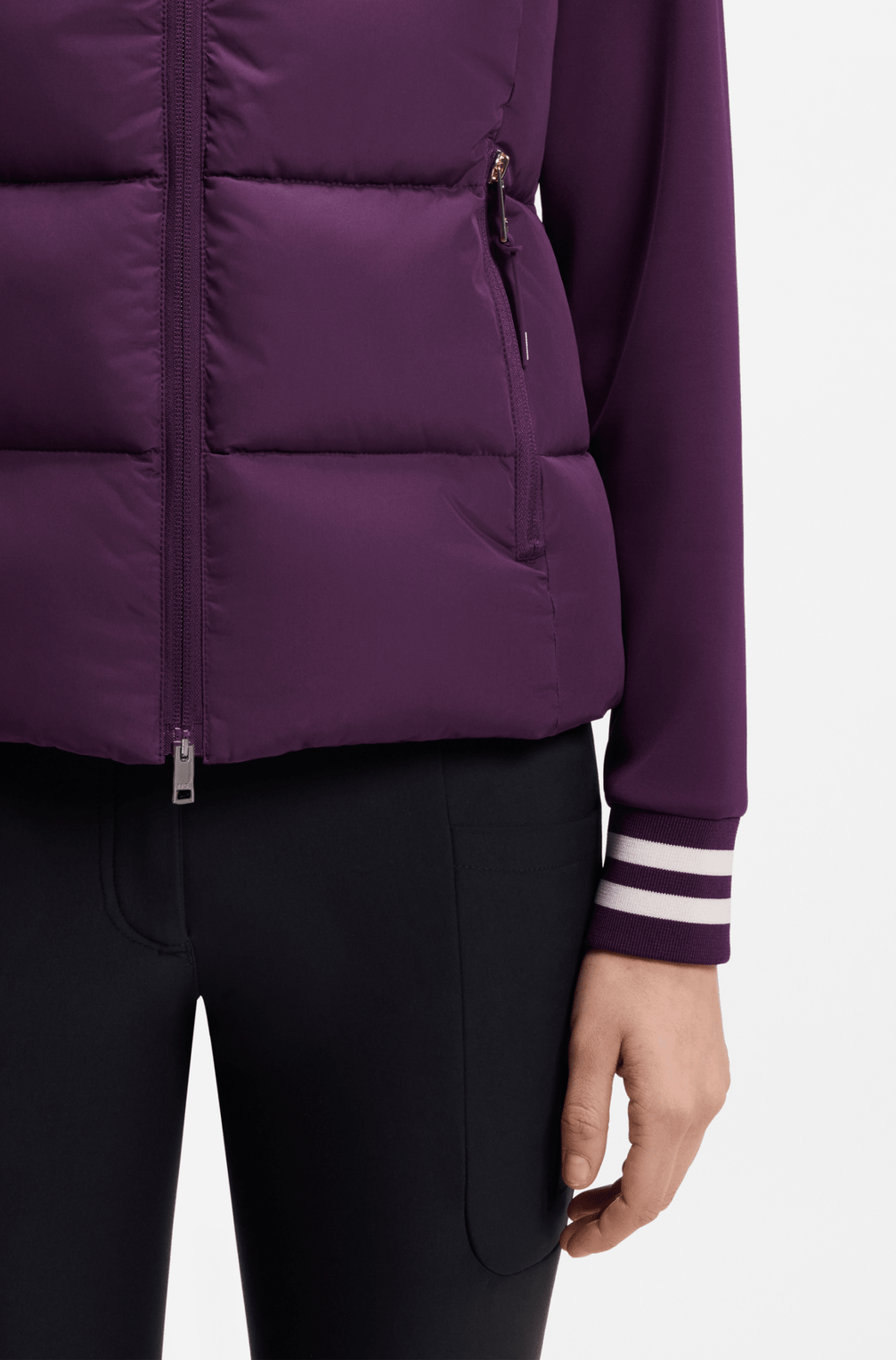 Boss Equestrian Viola Knitted Puffer Bodywarmer Dames Deep Purple