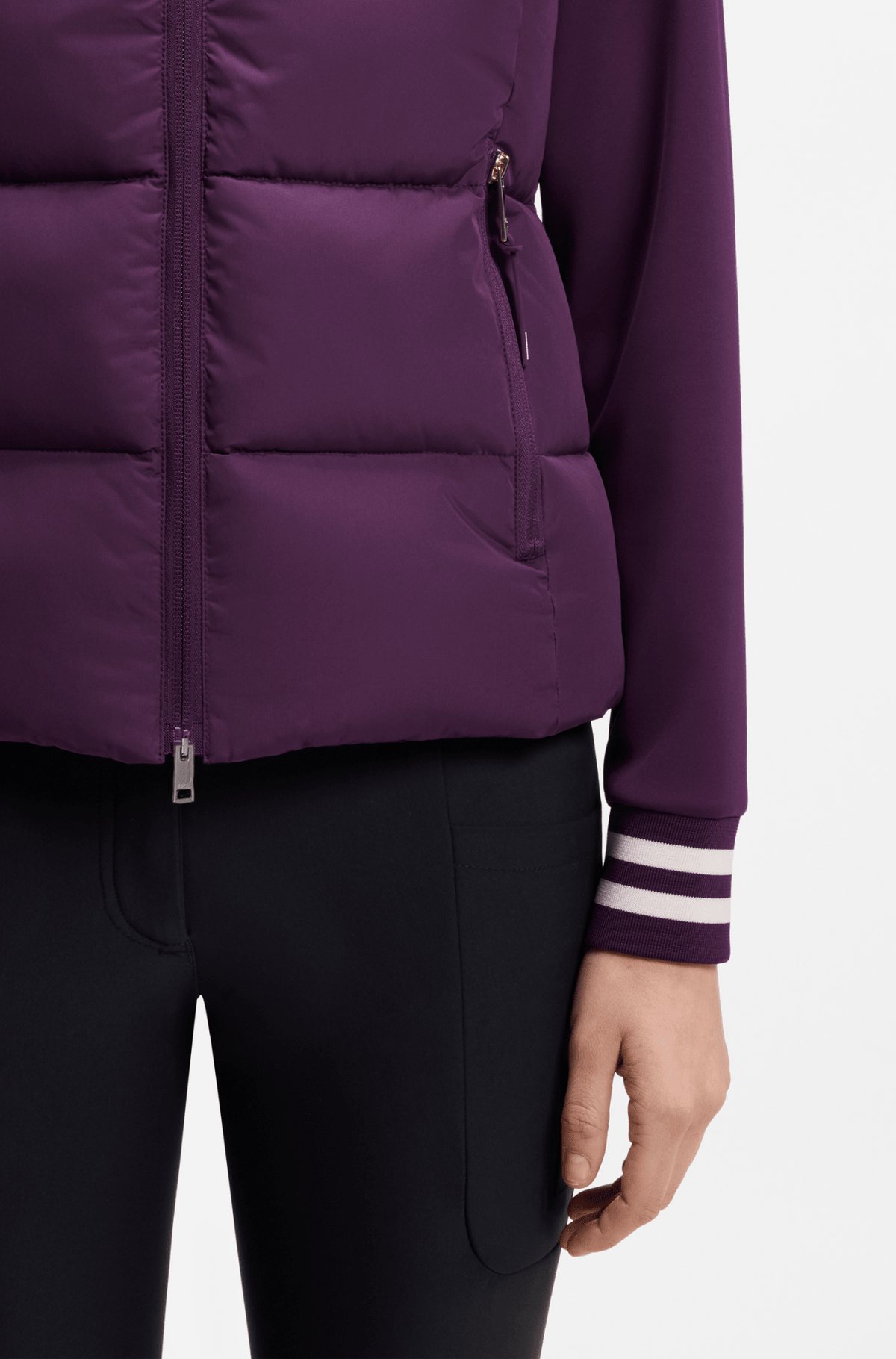 Boss Equestrian Viola Knitted Puffer Bodywarmer Dames Deep Purple