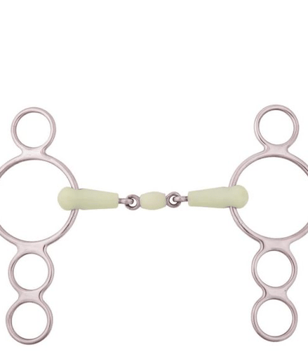 BR Dubbel gebroken Pessoa Apple Mouth 3ring, Beval, Kimblewick, RNF, Butterfly,... - Maddelin Equestrian BR