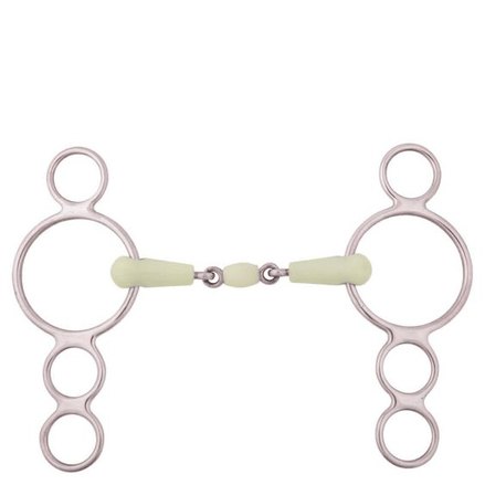 BR Dubbel gebroken Pessoa Apple Mouth 3ring, Beval, Kimblewick, RNF, Butterfly,... - Maddelin Equestrian BR