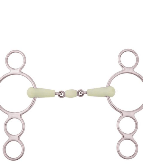 BR Dubbel gebroken Pessoa Apple Mouth 3ring, Beval, Kimblewick, RNF, Butterfly,... - Maddelin Equestrian BR