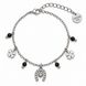 Equestrian Jewelry armband Rio met hoefijzer, klavertjes en natuursteentjes, in zilver met agaat en goud met kwarts