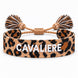 Equestrian Jewelry armband Cavalière Léopard met luipaardmotief, opschrift CAVALIÈRE en pompons