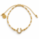 Equestrian Jewelry armband Summer met gekleurde kraaltjes, gouden details en een hoefijzer met strass-steentjes