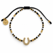 Equestrian Jewelry armband Summer met gekleurde kraaltjes, gouden details en een hoefijzer met strass-steentjes