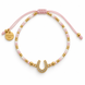 Equestrian Jewelry armband Summer met gekleurde kraaltjes, gouden details en een hoefijzer met strass-steentjes