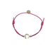 Equestrian Jewelry armband Lola: klein hoefijzer met strass-steentjes op een gekleurd koordje, in goud of zilver