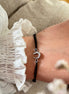 Equestrian Jewelry armband Lola: klein hoefijzer met strass-steentjes op een gekleurd koordje, in goud of zilver