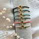 Equestrian Jewelry armband Lola: klein hoefijzer met strass-steentjes op een gekleurd koordje, in goud of zilver
