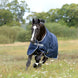 Bucas Freedom Turnout Navy/Silver op een paard in de wei