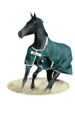 Bucas Greenline Turnout Green/Cream in galop
