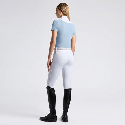 Cavalleria Toscana American Wedstrijdshirt Dames Fog Blue Wedstrijdshirts - Maddelin Equestrian Cavalleria Toscana