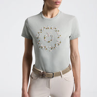 Cavalleria Toscana Dames Floral Embroidery T-Shirt Dames Shirts - Maddelin Equestrian Cavalleria Toscana