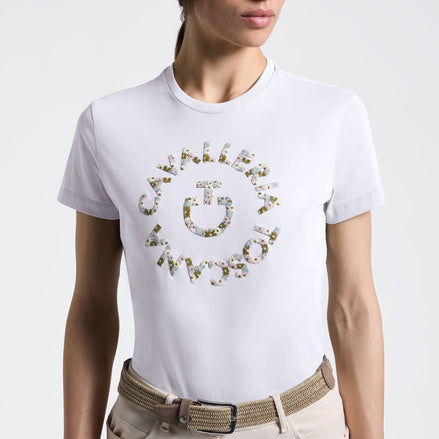 Cavalleria Toscana Dames Floral Embroidery T-Shirt Dames Shirts - Maddelin Equestrian Cavalleria Toscana