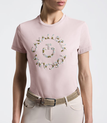 Cavalleria Toscana Dames Floral Embroidery T-Shirt Dames Shirts - Maddelin Equestrian Cavalleria Toscana