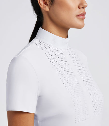 Cavalleria Toscana Dames Heat Saeled Perforated Bib S/S Wedstrijd Shirt Wedstrijdshirts - Maddelin Equestrian Cavalleria Toscana