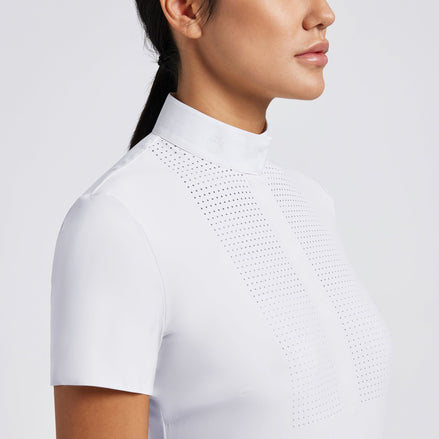 Cavalleria Toscana Dames Heat Saeled Perforated Bib S/S Wedstrijd Shirt Wedstrijdshirts - Maddelin Equestrian