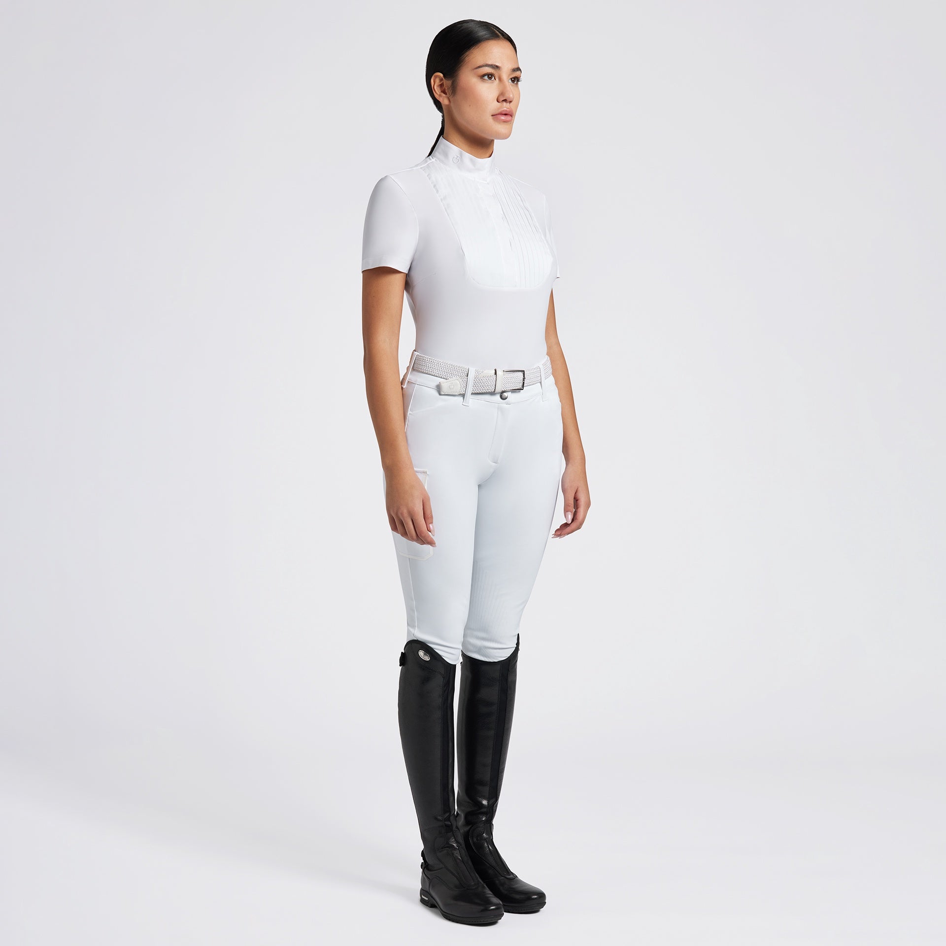 Cavalleria Toscana Dames Pleated Bib Jersey S/S Wedstrijd Shirt Wedstrijdshirts - Maddelin Equestrian Cavalleria Toscana