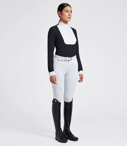 Cavalleria Toscana Dames Pleated Bibi Jersey L/S Wedstrijd Shirt Wedstrijdshirts - Maddelin Equestrian Cavalleria Toscana