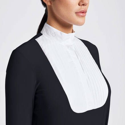 Cavalleria Toscana Dames Pleated Bibi Jersey L/S Wedstrijd Shirt Wedstrijdshirts - Maddelin Equestrian Cavalleria Toscana