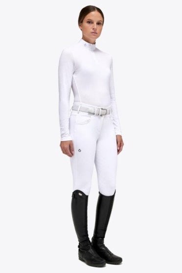 Cavalleria Toscana Dames Wedstrijd Shirt Mini Orbit Flock Printed Lange Mouwen Wedstrijdshirts - Maddelin Equestrian Cavalleria Toscana