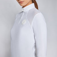 Cavalleria Toscana Dames Westrijdshirt Perforated Insert L/S Zip Wedstrijdshirts - Maddelin Equestrian Cavalleria Toscana