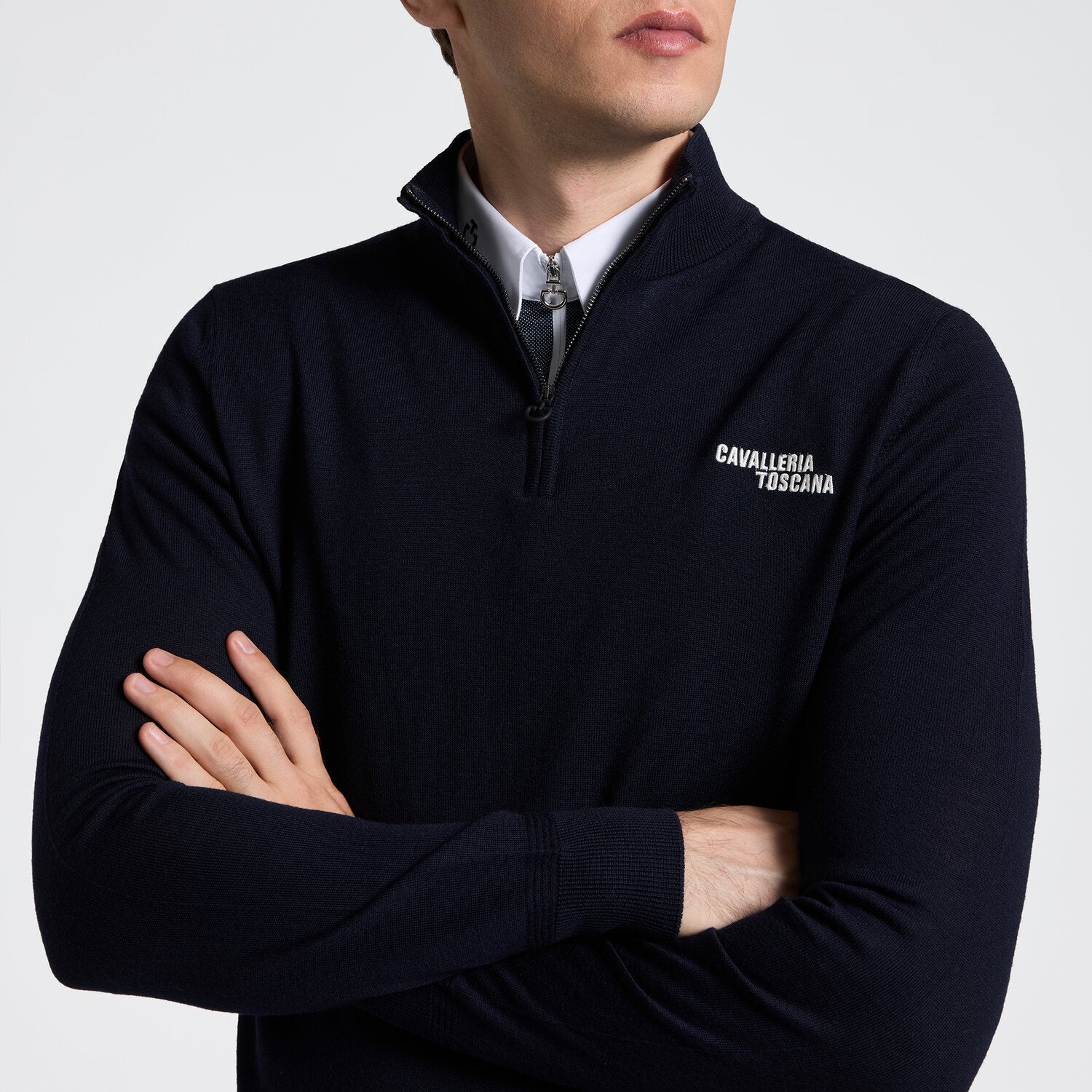 Cavalleria Toscana Heren Merino Half Zip Turtleneck Sweater Heren Shirts & sweaters - Maddelin Equestrian Cavalleria Toscana
