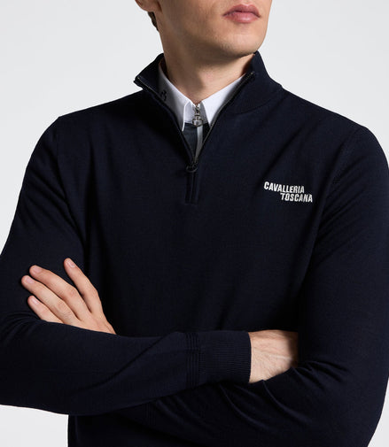 Cavalleria Toscana Heren Merino Half Zip Turtleneck Sweater Heren Shirts & sweaters - Maddelin Equestrian Cavalleria Toscana