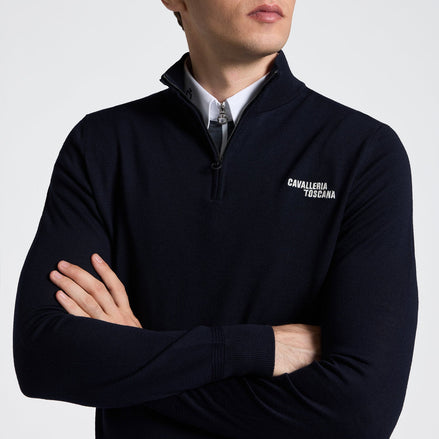 Cavalleria Toscana Heren Merino Half Zip Turtleneck Sweater Heren Shirts & sweaters - Maddelin Equestrian Cavalleria Toscana