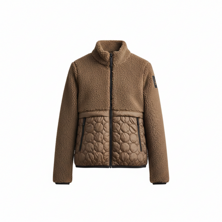 Cavalleria Toscana Teddy Bear Fleece + Nylon Zip Up Jacket Dames
