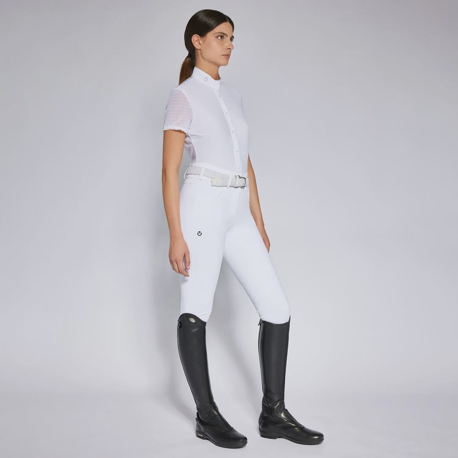 Cavalleria Toscana Wedstrijd Shirt Short Sleeves Polka Dot Wedstrijdshirts - Maddelin Equestrian Cavalleria Toscana