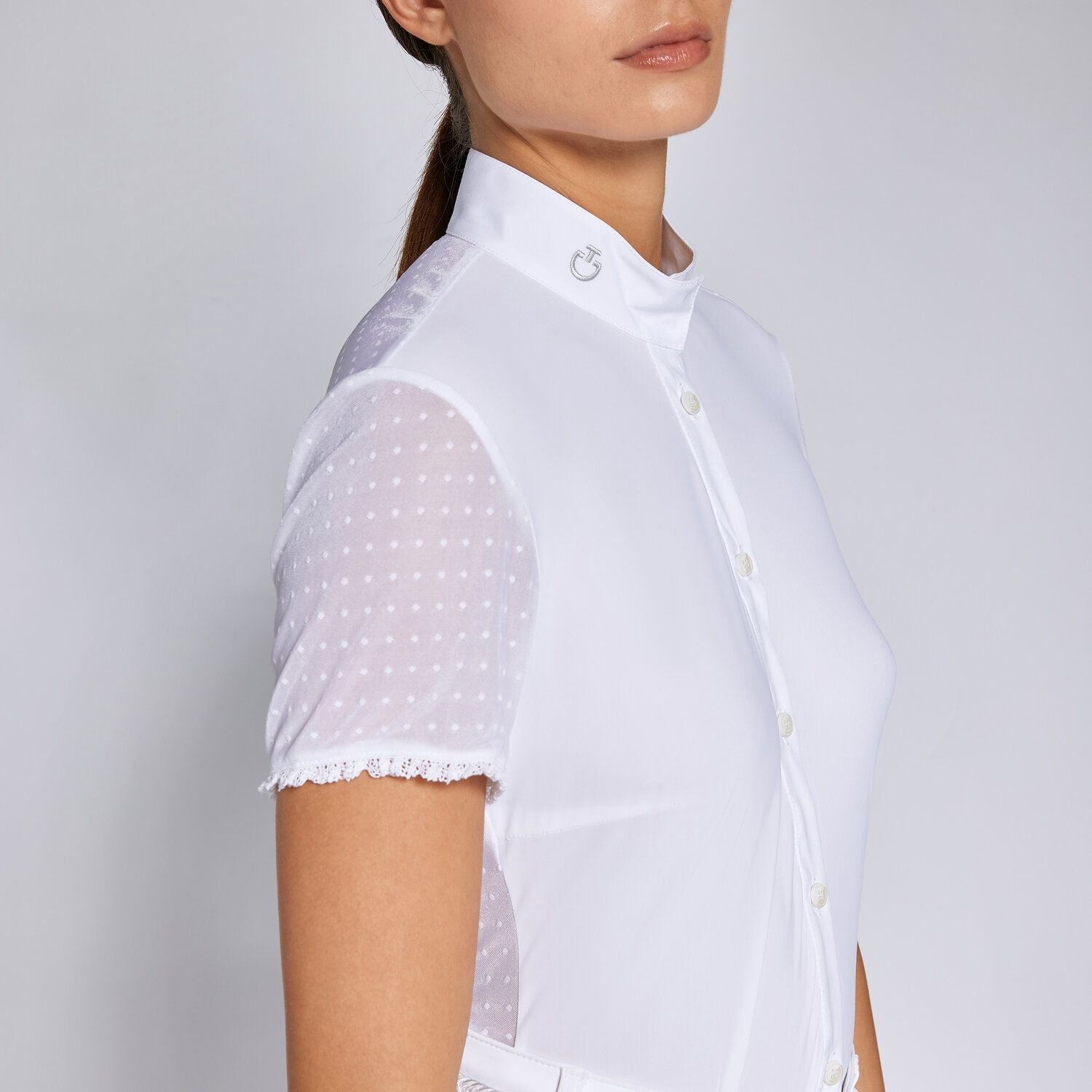 Cavalleria Toscana Wedstrijd Shirt Short Sleeves Polka Dot Wedstrijdshirts - Maddelin Equestrian Cavalleria Toscana