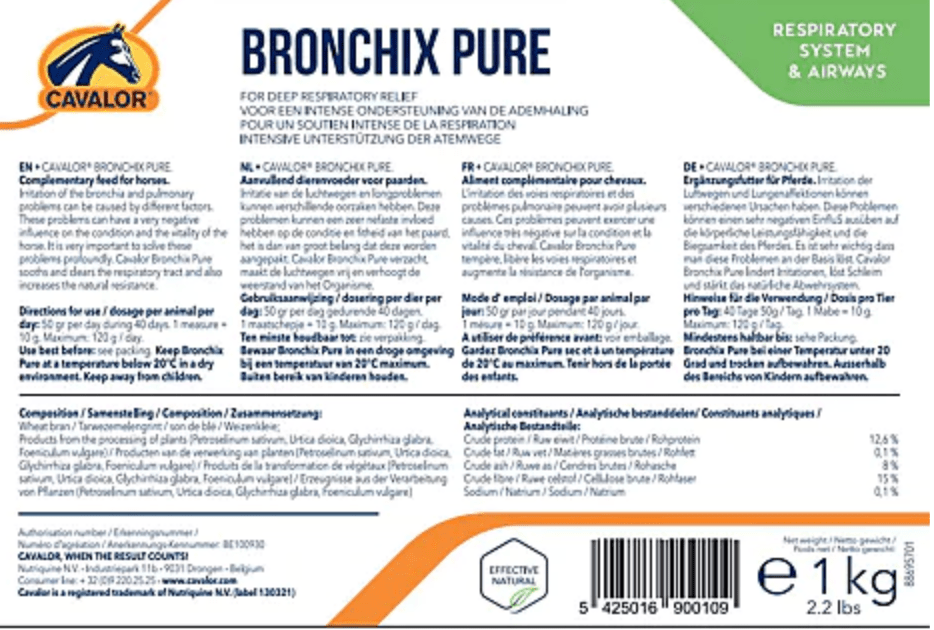 Cavalor Bronchix Pure Voedingssupplementen - Maddelin Equestrian Cavalor