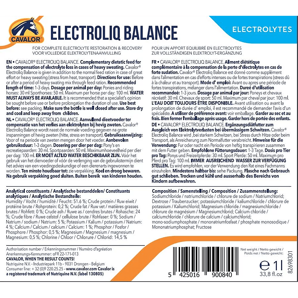 Cavalor Electroliq Balance Voedingssupplementen - Maddelin Equestrian Cavalor