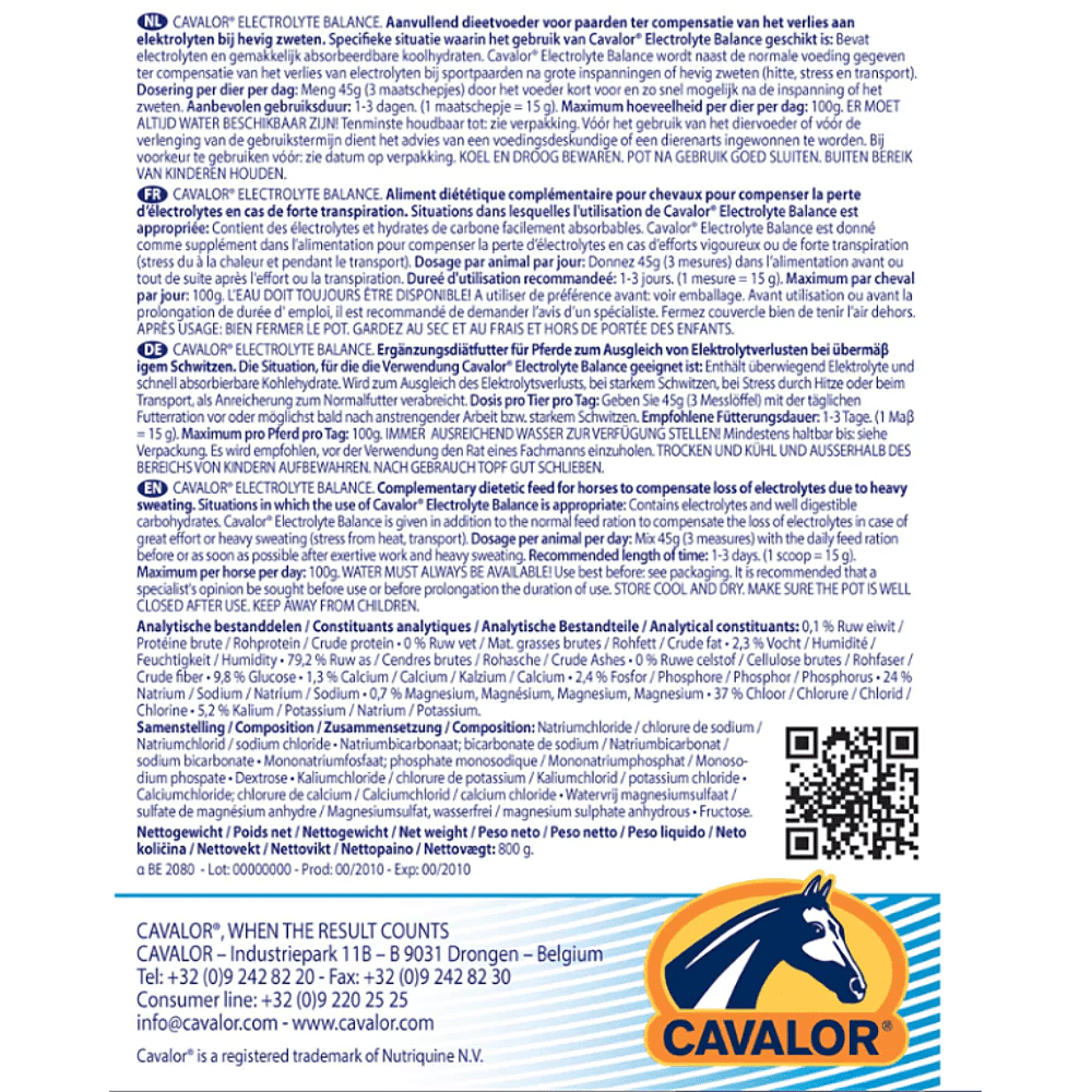 Cavalor Electrolyte Balance Voedingssupplementen - Maddelin Equestrian Cavalor