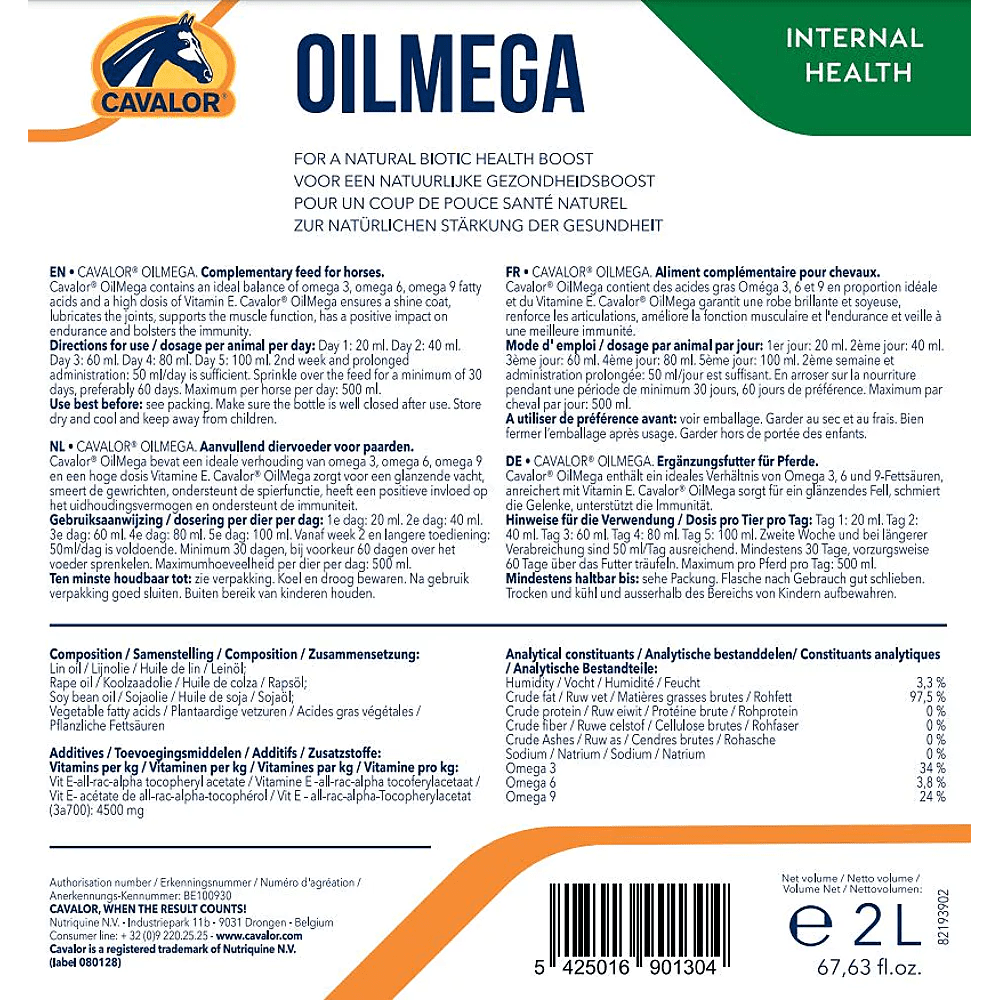 Cavalor OilMega Voedingssupplementen - Maddelin Equestrian Cavalor