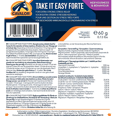 Cavalor Take It Easy Forte Paste 1x 60g Voedingssupplementen - Maddelin Equestrian Cavalor