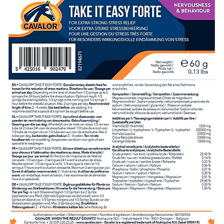 Cavalor Take It Easy Forte Paste 1x 60g Voedingssupplementen - Maddelin Equestrian Cavalor