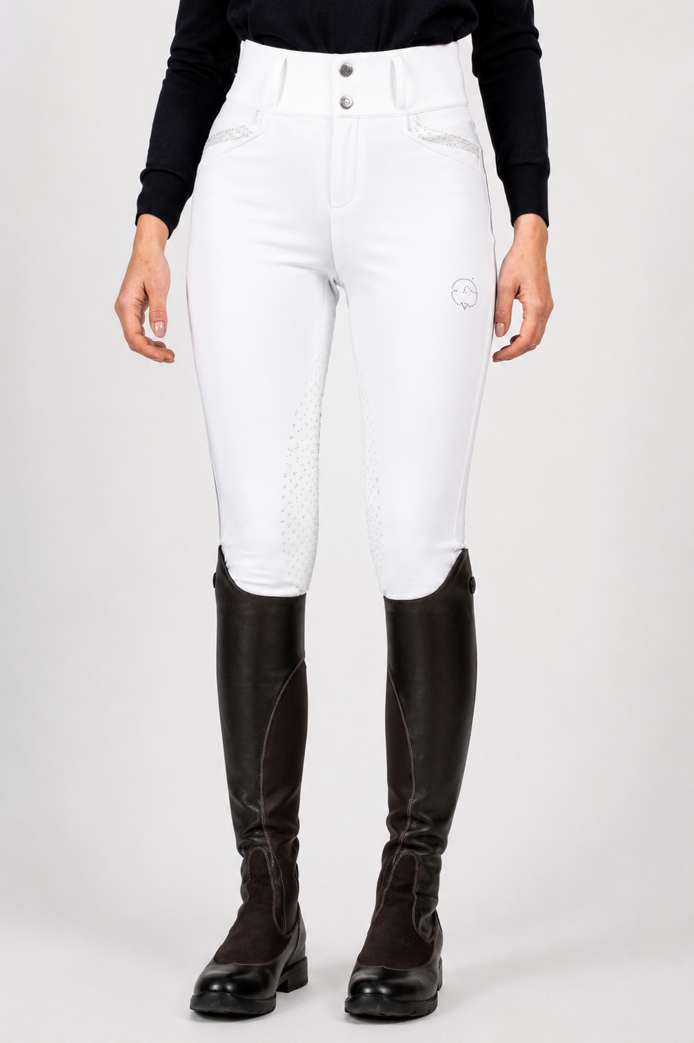 Pantalon d'équitation Vestrum Lab Cygnus Full Grip taille haute Femme